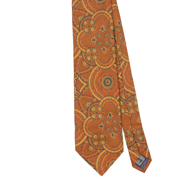 Front Front Detail of Vintage 1990's Mario Valentino Paisley Paisley Patterned Tie