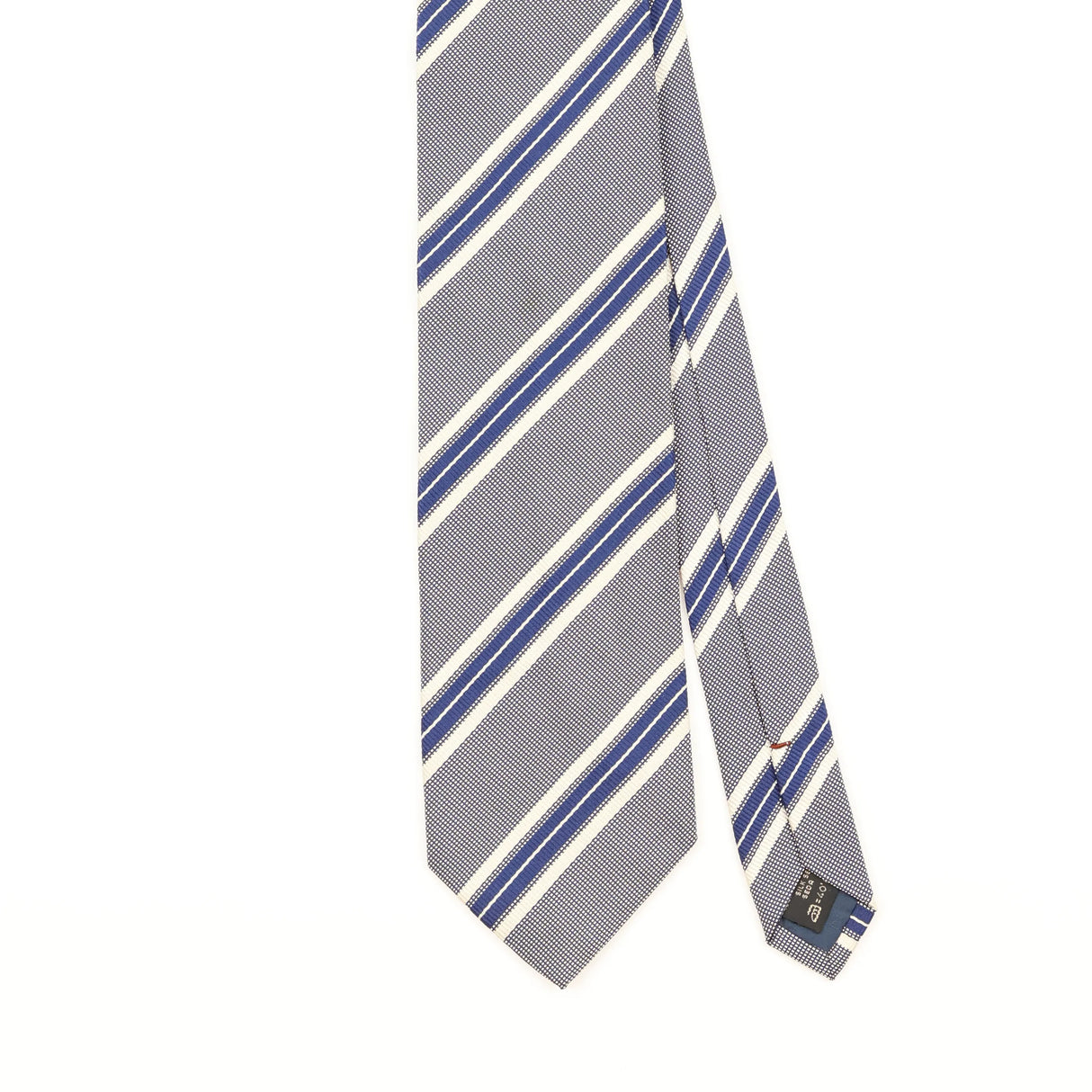 Front Detail of Vintage 1990's Ermenegildo Zegna Striped Patterned Tie