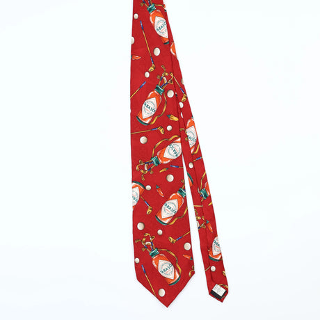 Front of Vintage Tabasco Golf Cartoon Patterned Tie