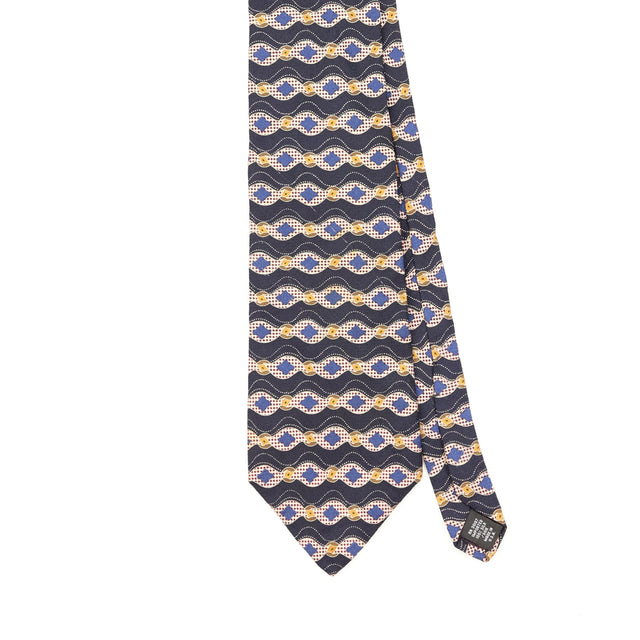 Front Front Detail of Vintage 1990's John Henry Geometric Patterned Tie