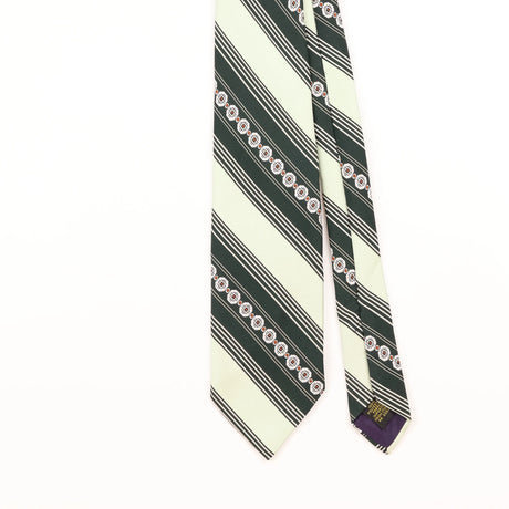 Front Detail of Vintage 1980's J. C. Penney Repp Striped Patterned Tie