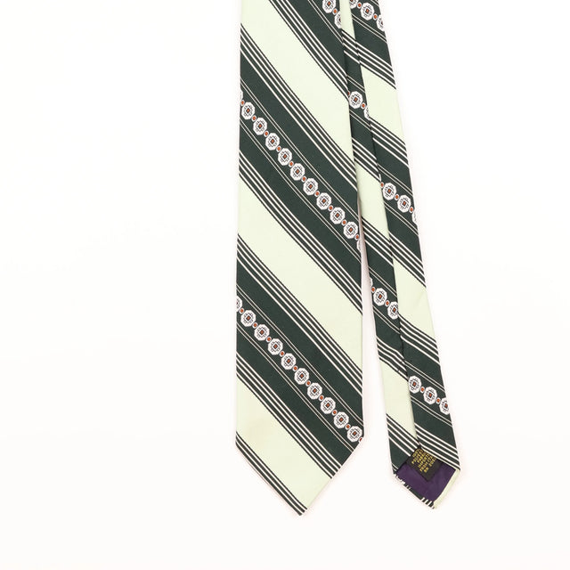 Front Detail of Vintage 1980's J. C. Penney Repp Striped Patterned Tie