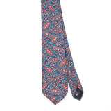 Front Front Detail of Vintage 1990's Paisley Patterned Tie