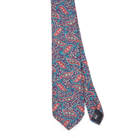 Front Front Detail of Vintage 1990's Paisley Patterned Tie