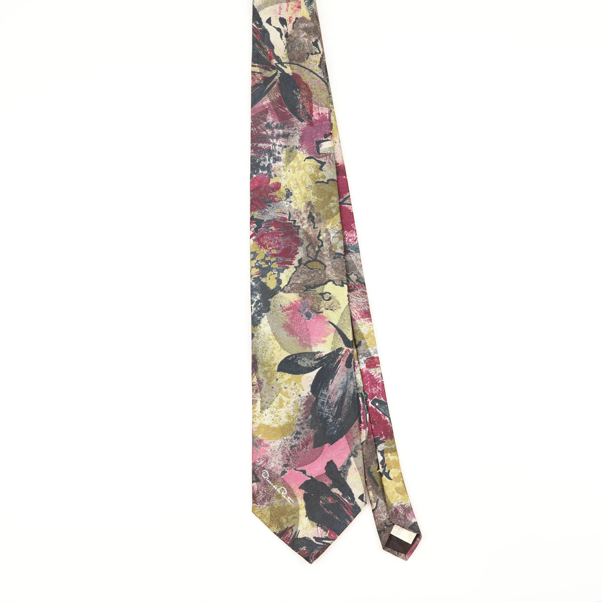 Front of Vintage 1990's Oscar De La Renta Abstract Patterned Tie