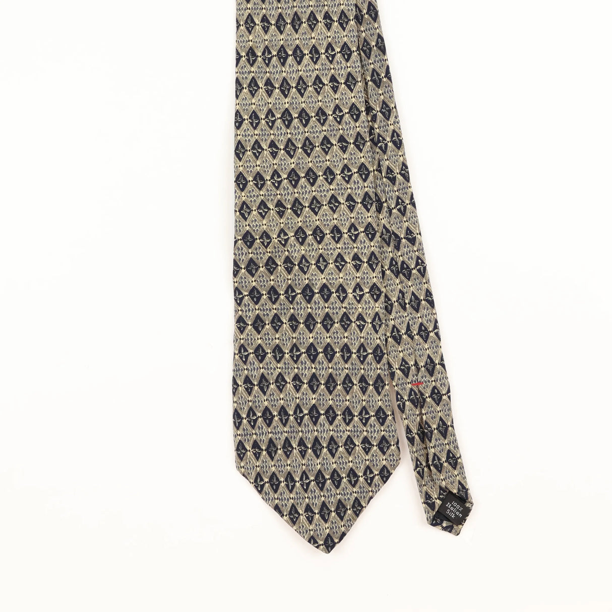 Front Detail of Vintage 1990's Henry Grethel Geometric Patterned Tie