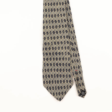 Front Detail of Vintage 1990's Henry Grethel Geometric Patterned Tie