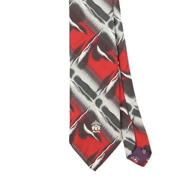 Front Front Detail of Vintage 1980's Oleg Cassini Abstract Patterned Tie