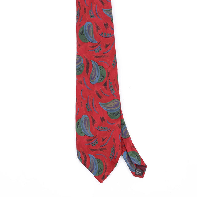 Front Front Detail of Vintage 1990's Don Loper Paisley Patterned Tie