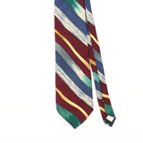 Front Detail of Vintage 1990's Resilio Striped Patterned Tie