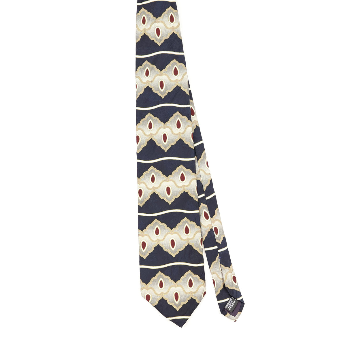 Front Front of Vintage 1990's Oleg Cassini Geometric Patterned Tie