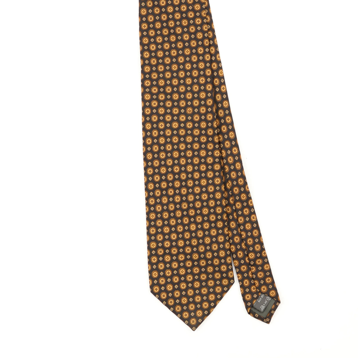 Front Front Detail of Vintage 1990's Ermenegildo Zegna Geometric Patterned Tie