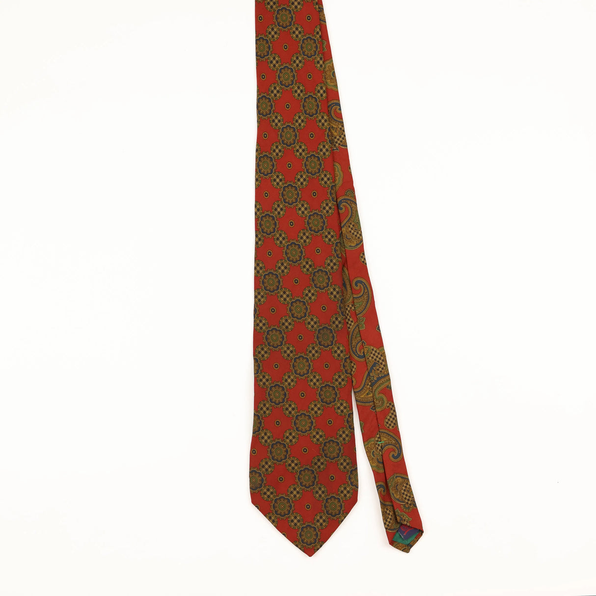 Front of Vintage 1990's Tommy Hilfiger Paisley Patterned Tie
