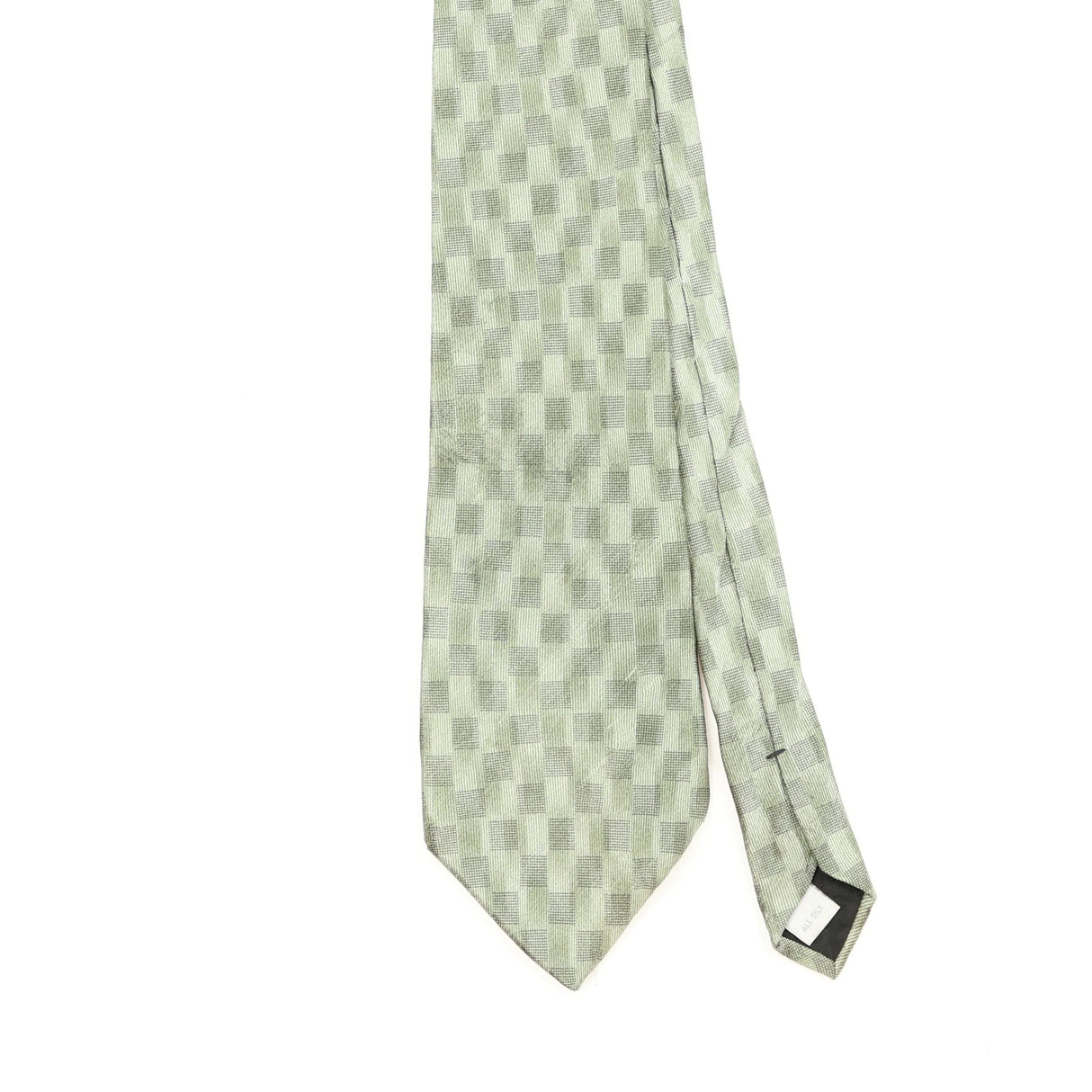 Front Front Detail of Vintage 1990's Pierre Cardin Check Patterned Tie