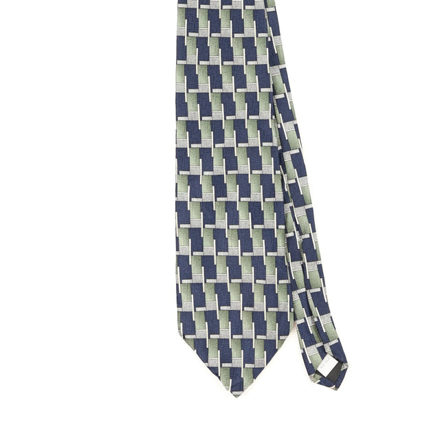 Front Front Detail of Vintage 1990's Pierre Cardin Geometric Patterned Tie
