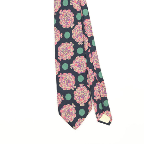 Front Front Detail of Vintage 1990's Pierre Balmain Floral Patterned Tie