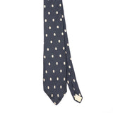 Front Front Detail of Vintage 1990's Pierre Cardin Foulard Ovals Geometric Patterned Tie