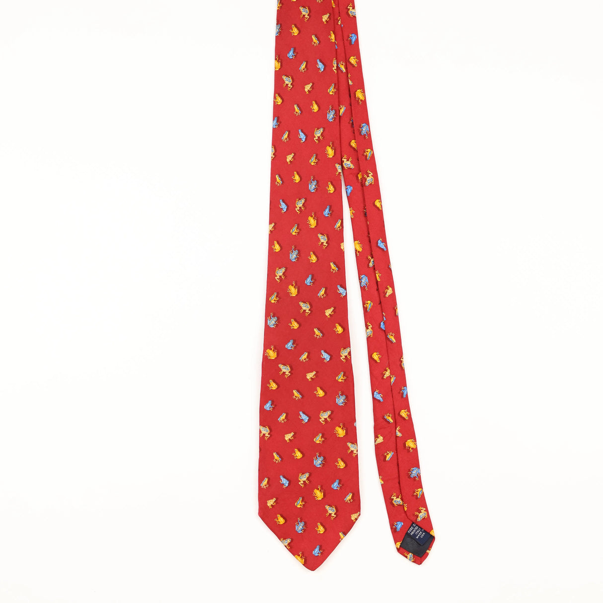 Front of Vintage 1990's Brooks Brothers Frog Animal Print Patterned Tie