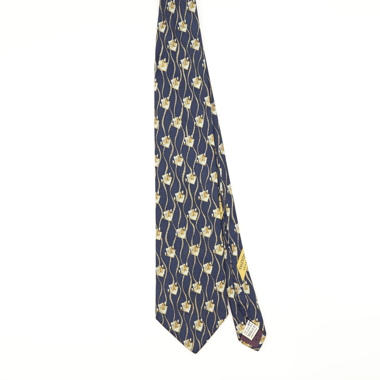 Front of Vintage 1990's Valentino Geometric Patterned Tie