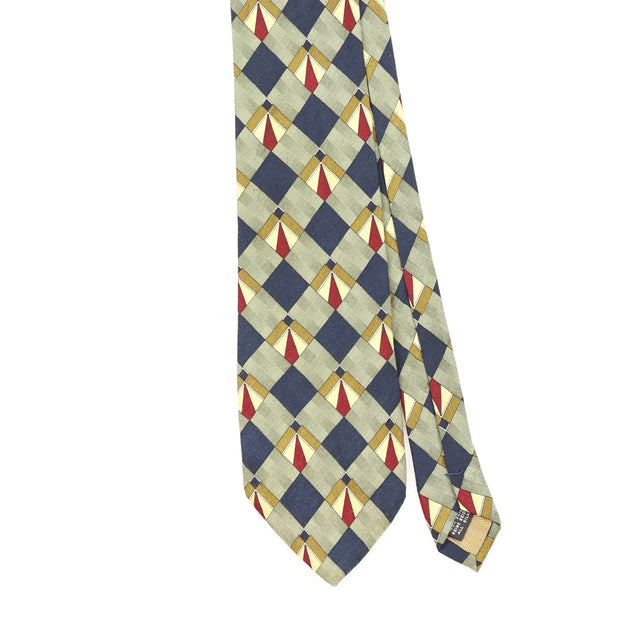 Front Front Detail of Vintage 1990's Croft & Barrow Geometric Patterned Tie