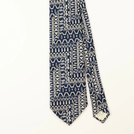 Front Detail of Vintage Aztec Geometric Patterned Tie