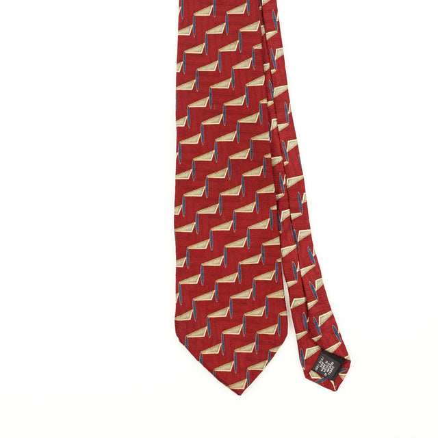 Front Detail of Vintage Bill Blass Neo Geometric Patterned Tie