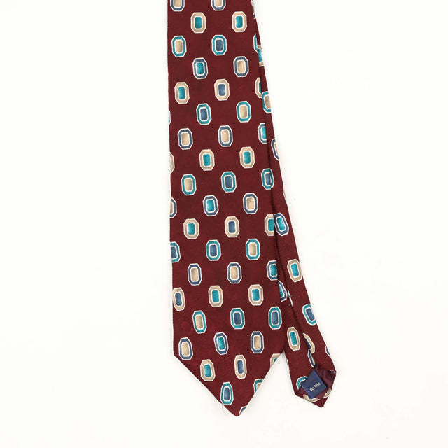 Front Front Detail of Vintage 1990's Stafford Geometric Patterned Tie