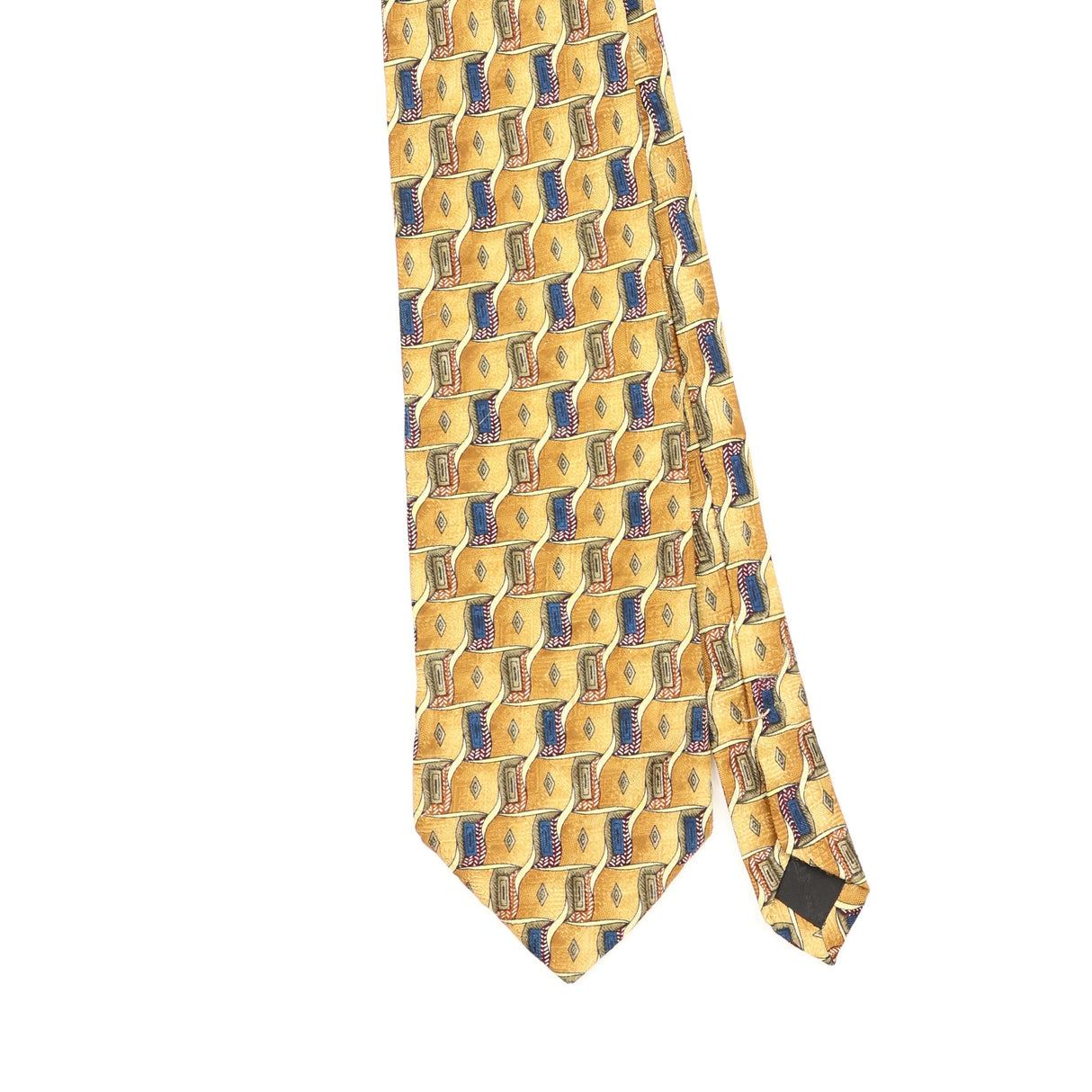 Front Front Detail of Vintage 1990's Ferrell Reed Geometric Patterned Tie