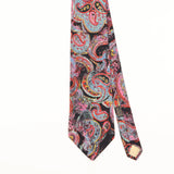 Front Detail of Vintage 1990's Christian Dior Paisley Patterned Tie
