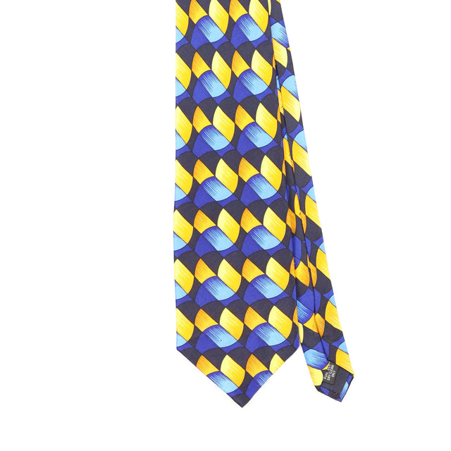 Front Detail of Vintage 1990's Geometric Patterned Tie