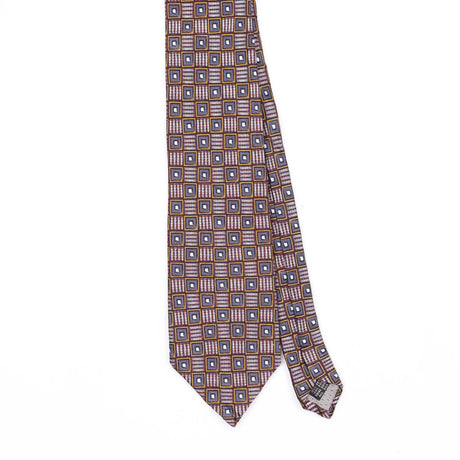 Front Front Detail of Vintage 1990's Squares Geometric Patterned Tie