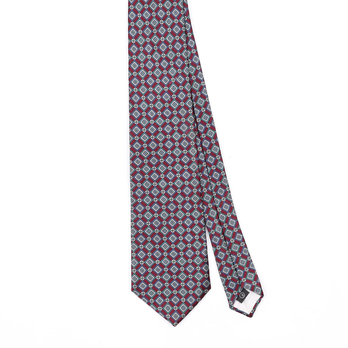 Front Front Detail of Vintage 1990's Tie Rack Luca Franzini Geometric Patterned Tie