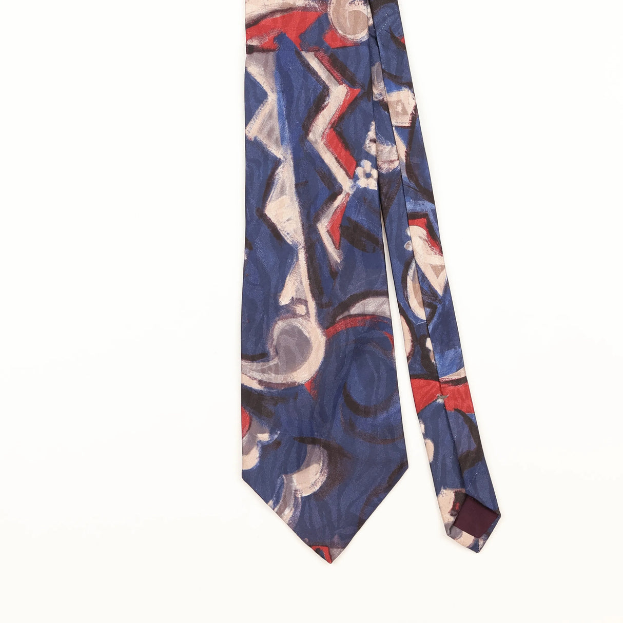 Front Detail of Vintage 1990's Abstract Patterned Tie