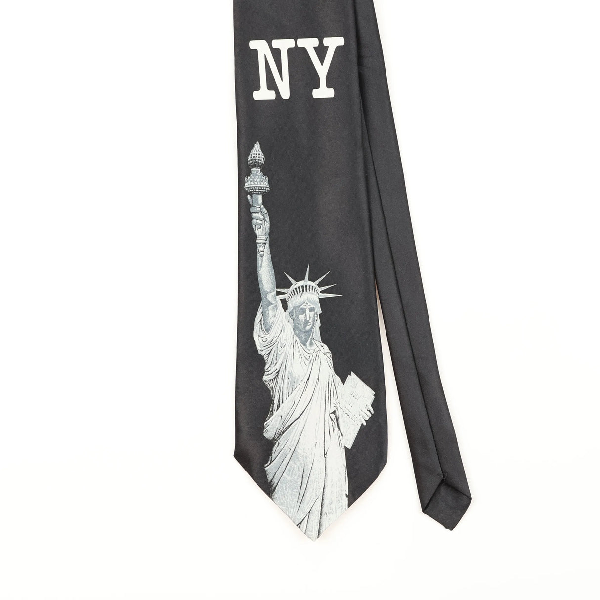 Front Detail of Vintage 1990's Rene Chagal I Love NY Cartoon Patterned Tie