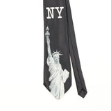 Front Detail of Vintage 1990's Rene Chagal I Love NY Cartoon Patterned Tie