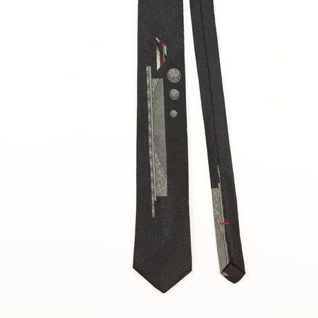 Front Detail of Vintage Bugle Boy Art Abstract Patterned Tie