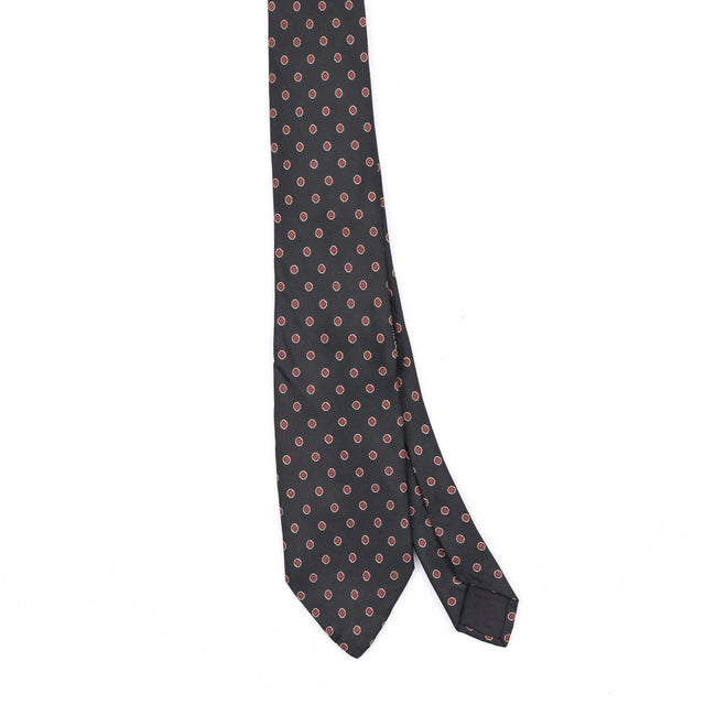 Front Front Detail of Vintage 1990's Polka Dot Patterned Tie
