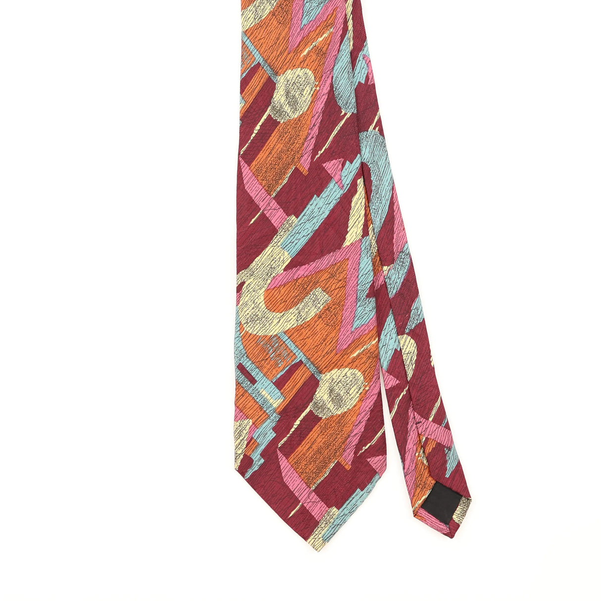Front Detail of Vintage 1990's Abstract Patterned Tie