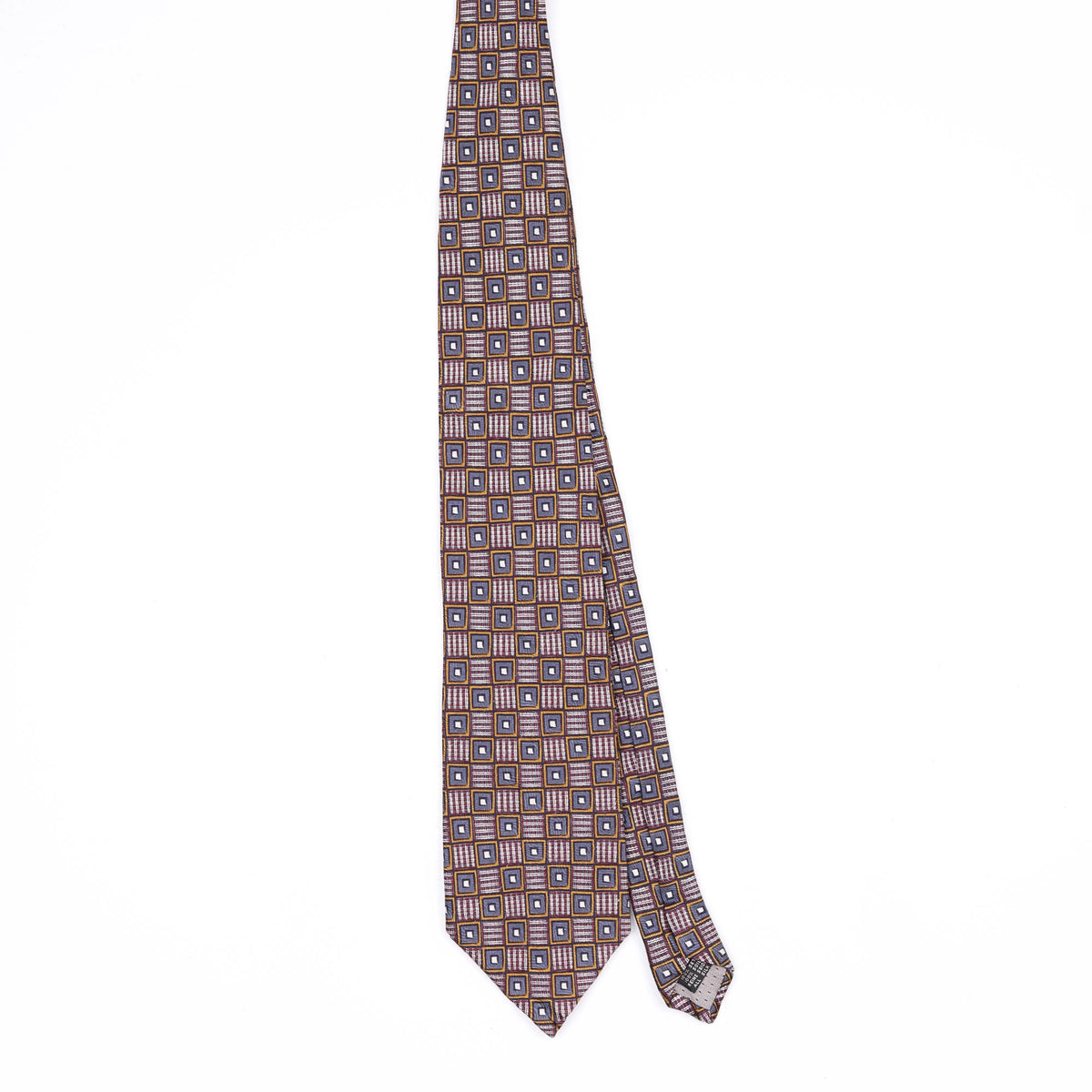 Front Front of Vintage 1990's Squares Geometric Patterned Tie