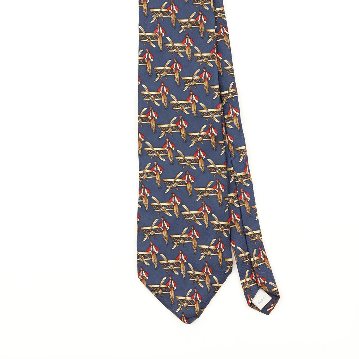 Front Front Detail of Vintage 1990's Van Heusen Pilot Geometric Patterned Tie