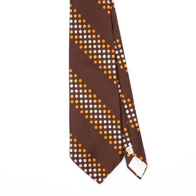 Front Front Detail of Vintage 1980's Polka Dot Patterned Tie