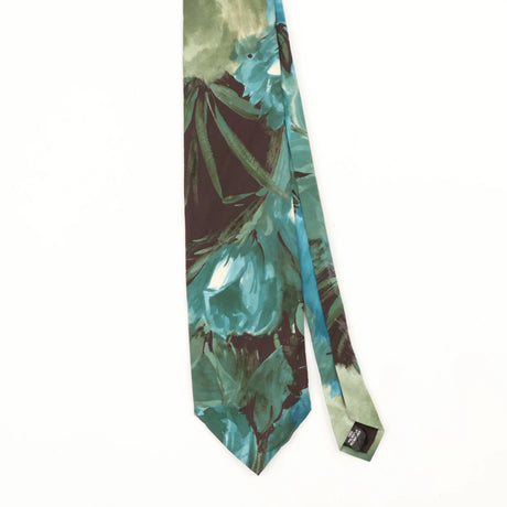 Front Front Detail of Vintage 1990's Van Heusen Floral Patterned Tie