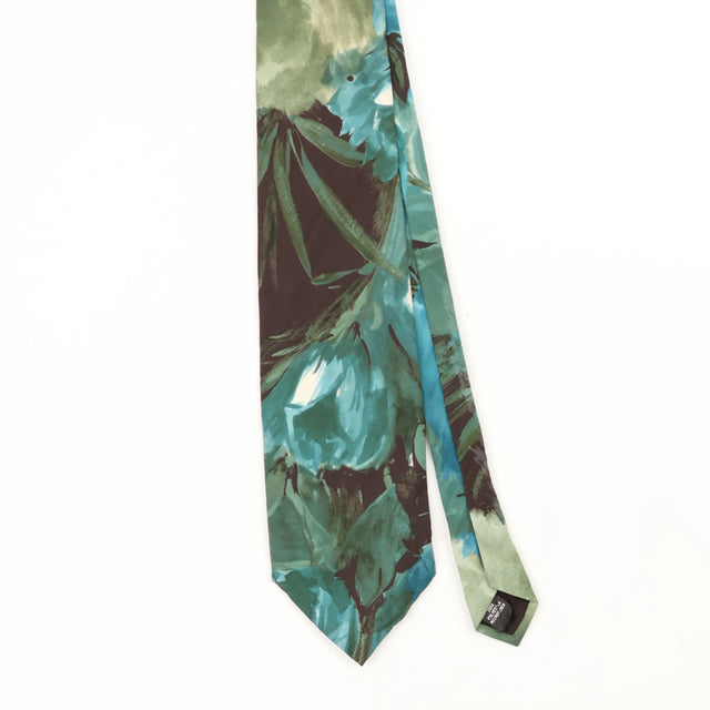 Front Front Detail of Vintage 1990's Van Heusen Floral Patterned Tie