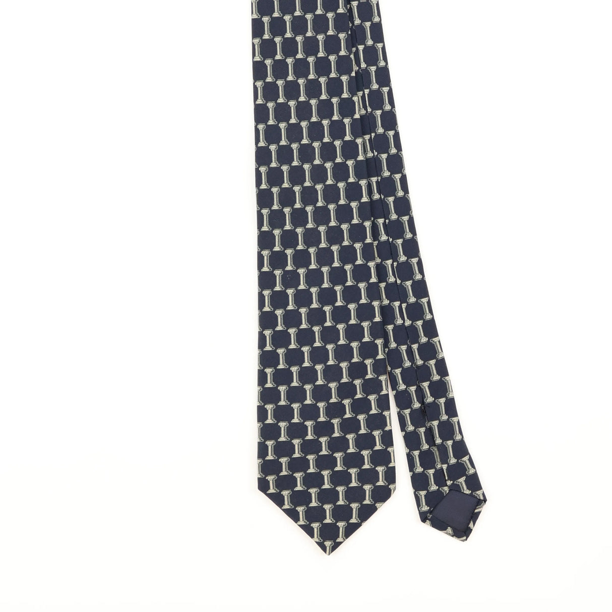 Front Detail of Vintage 1990's Lanvin Geometric Patterned Tie