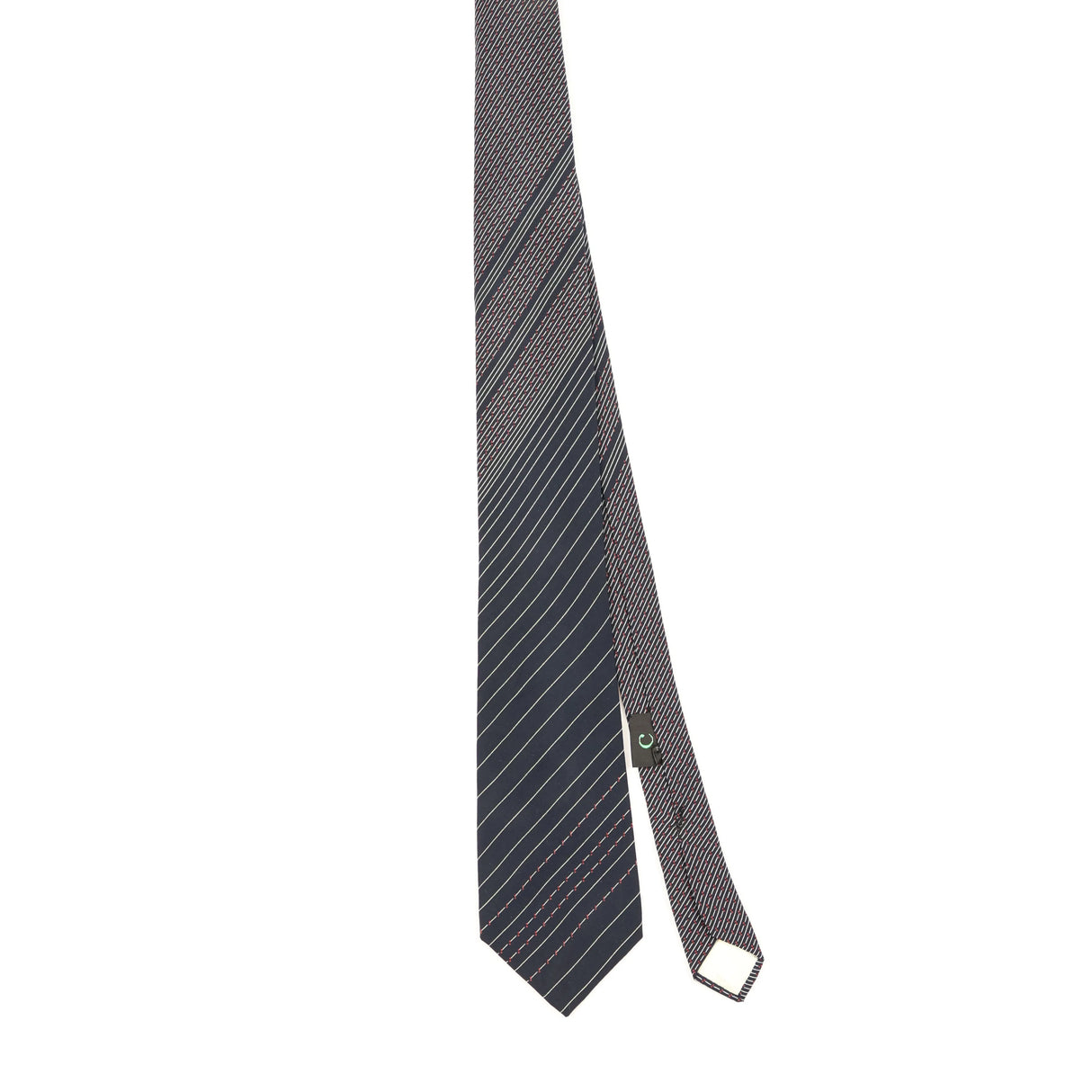 Front of Vintage 1980's Carven Striped Patterned Tie