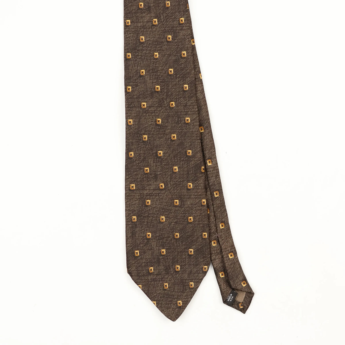 Front Front Detail of Vintage 1990's Perry Ellis Geometric Patterned Tie