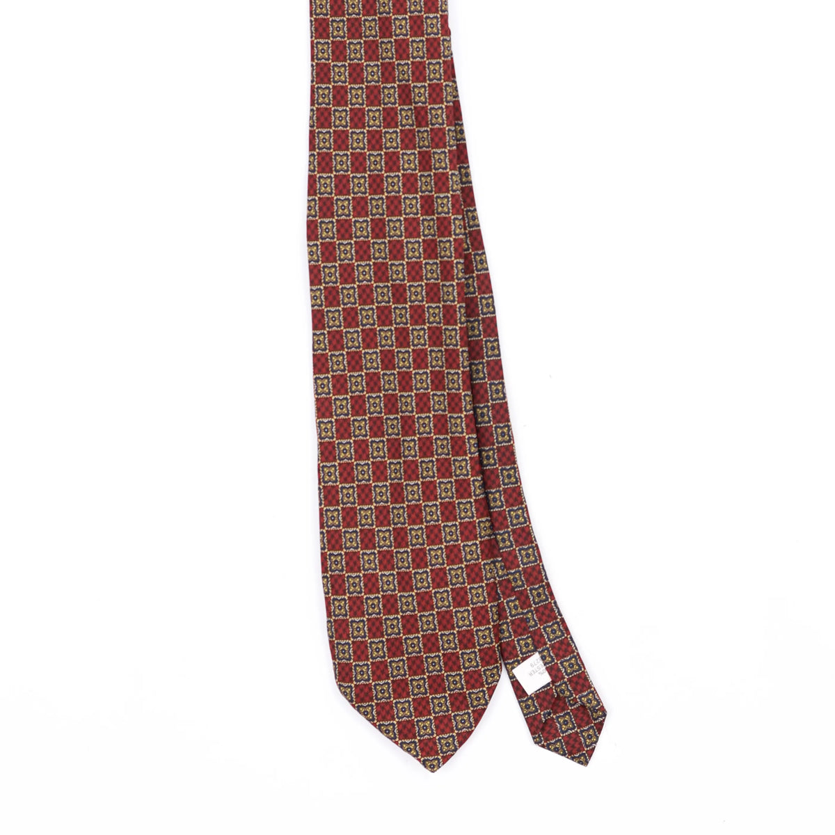 Front Front Detail of Vintage 1990's Geometric Patterned Tie