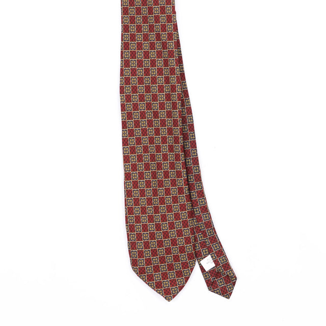 Front Front Detail of Vintage 1990's Geometric Patterned Tie