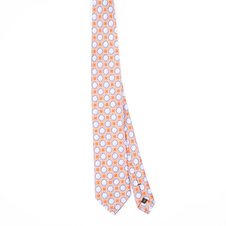 Front Front of Vintage 1990's John Ashford Medallion Geometric Patterned Tie