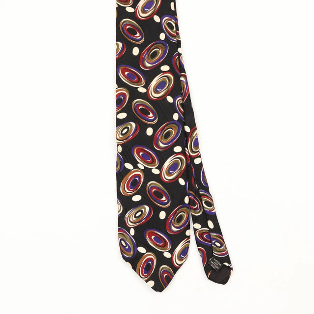 Front Front Detail of Vintage 1990's Circles Geometric Patterned Tie